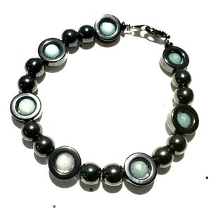8mm a stone circle logo bracelet blue amazonite